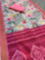 Gracy collection: Grey and pink floral printed semi tussar saree, lightweight fabric, budget-friendly ethnic wear.