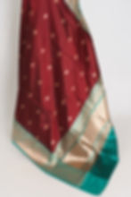 Thumbnail: Kalpana | Brown Pure Katan Silk Banarasi Saree with 40 Size Stitched Blouse.