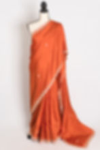 Sargam-Orange-Hand-Embroidery-Zardosi-Work-Crepe-Silk-Designer-Saree