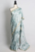 Cut Dana Embroidery Semi Satin Silk Designer Saree in Blue