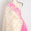 Thumbnail: Soma : Off White and Pink Blended Soft Cotton Jamdani Bengali Saree