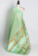 Soft Art Silk Temple Border Saree in Green