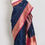Thumbnail: Nalini : Certified Silk Banarasi Saree in Dark Blue with Silver and Golden Motif