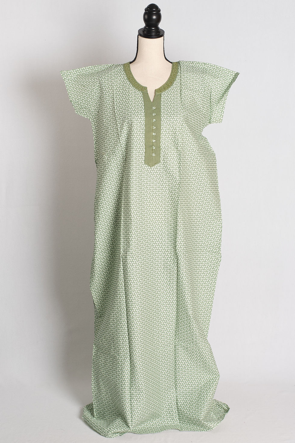 Printed Green Pure Cotton Indian Women Nighty in Regular Size