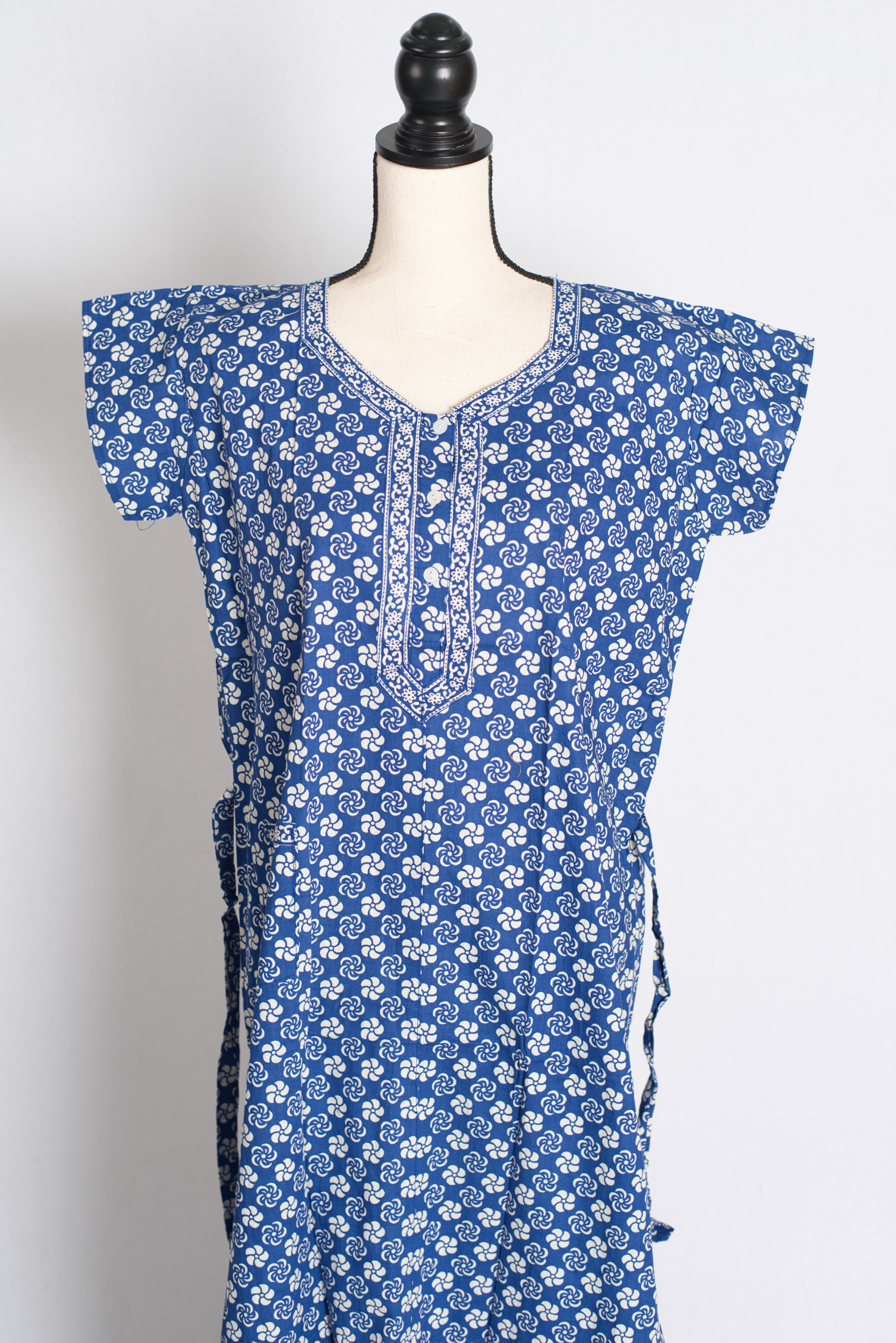 Printed Blue Pure Cotton Nightwear in Regular Size