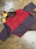 Pure Cotton Ajrakh Stitched Saree Blouse in Size 44