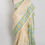 Thumbnail: A cream-colored Bengal Tussar silk saree with delicate blue and green woven floral motifs (Rini Collection).