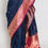 Thumbnail: Nalini : Certified Silk Banarasi Saree in Dark Blue with Silver and Golden Motif