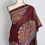 Thumbnail: Bandana : Maroon Silk Mark Certified Hand Embroidery Kantha Stitch Saree