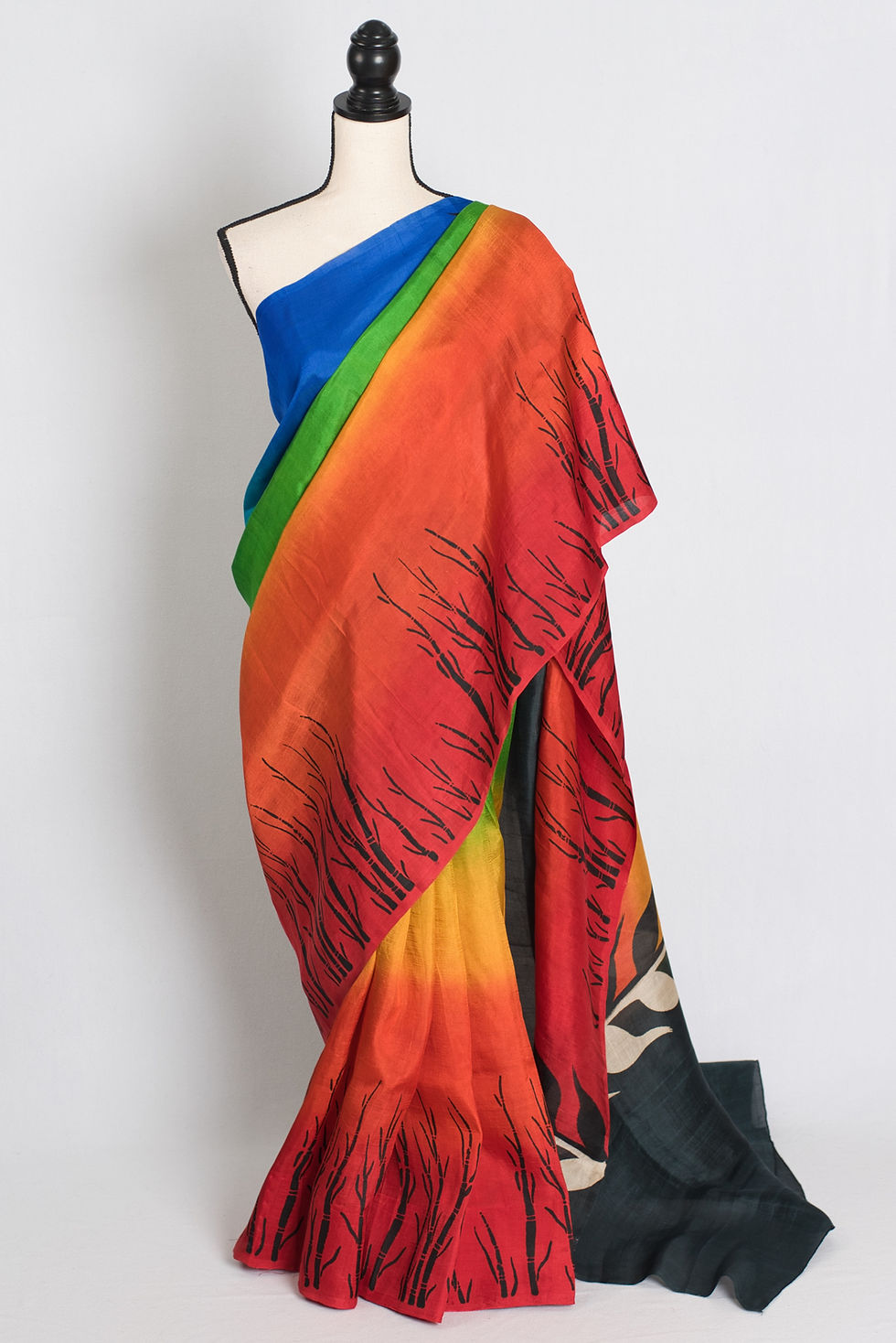 Isha : Exclusive Hand Block Printed Bishnupur Silk Saree