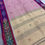Thumbnail: Hemangini : Purple Dhaniakhali Bengali Soft Cotton Saree with Katki Border