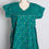 Thumbnail: Rama Green Ikkat Print Pure Cotton Indian Women Nighty in Size 2 XL