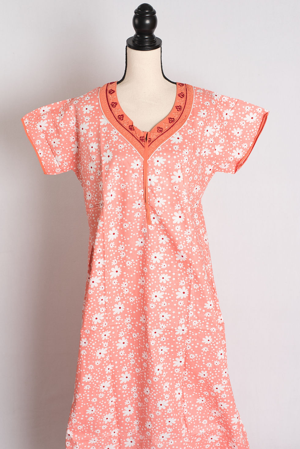 Printed Orange Pure Cotton Nightwear in Regular Size