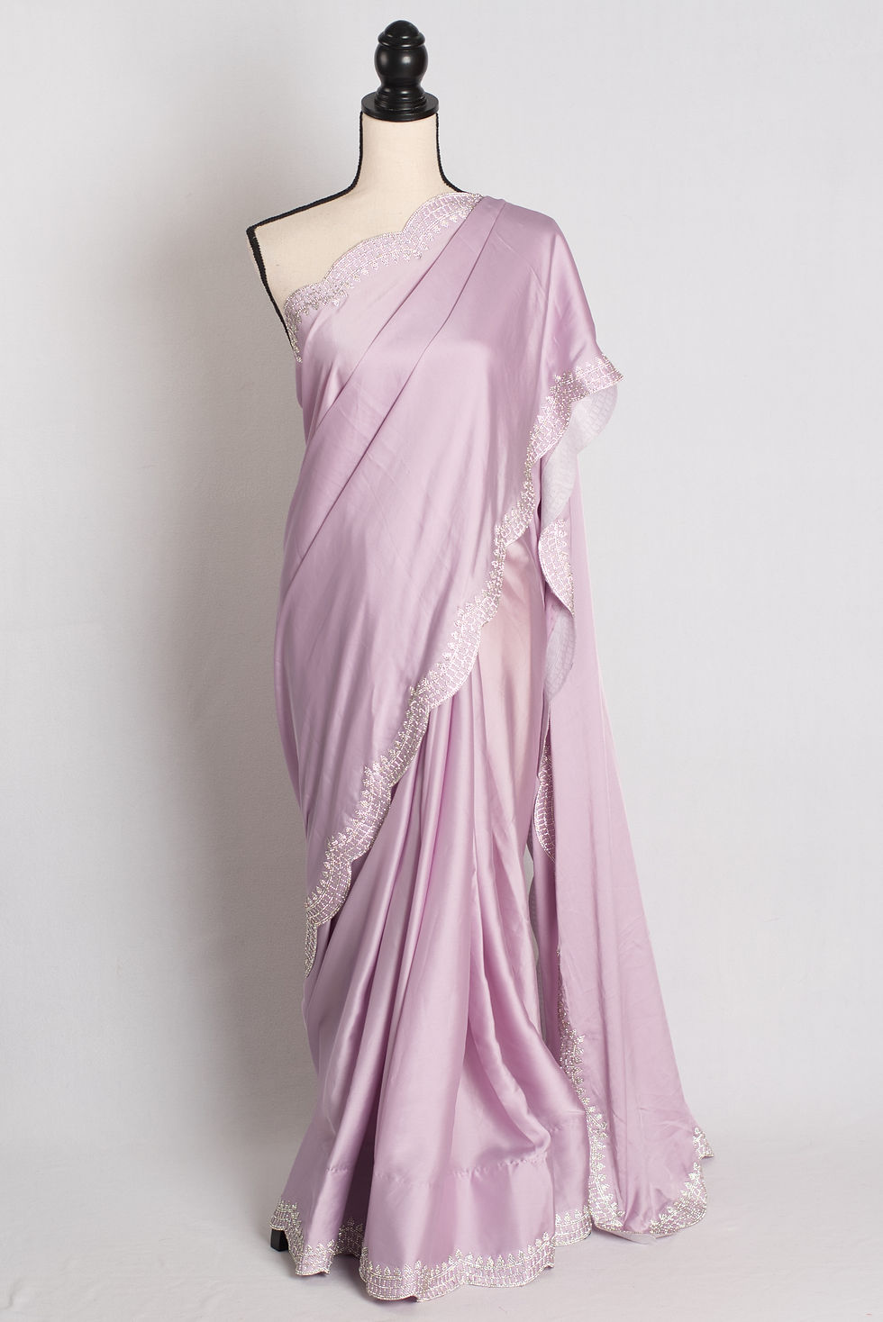 Noor - Budget Friendly Designer Mauve Satin Saree