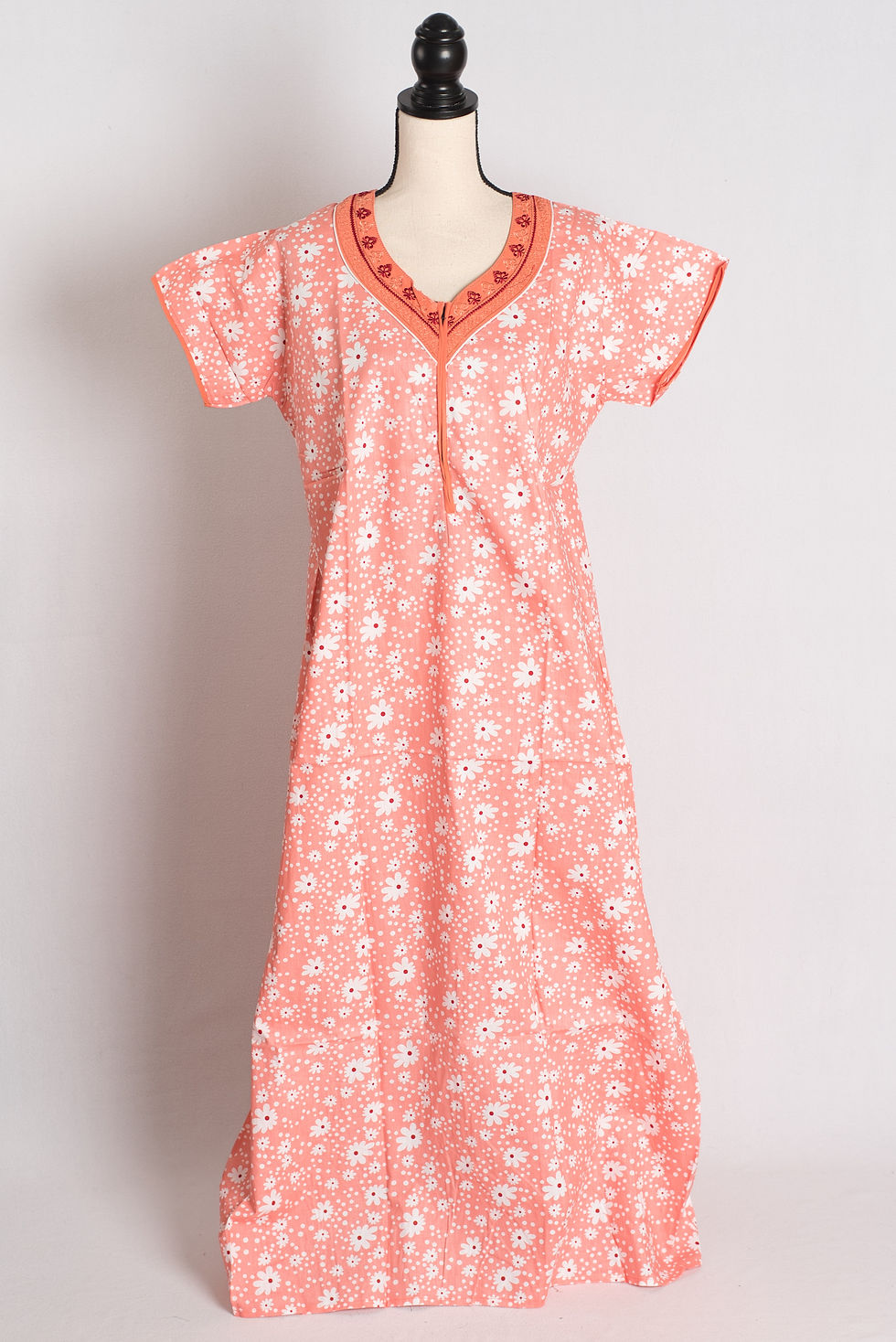 Printed Orange Pure Cotton Nightwear in Regular Size
