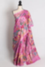 Rajonir Swapno- Mauve Purple Blended Silk Hand Embroidered Kantha Stitch Saree