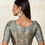 Thumbnail: Grey Designer Banarasi Saree Blouse in Size 32