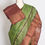 Thumbnail: Supriya: Hand Block Printed Tussar Silk Saree in Half and Half Design
