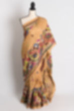 Mrittika - Brown Blended Silk Hand Embroidered Kantha Stitch Saree