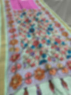 Semi Tussar Kalamkari Saree - Pink & Grey | Budget Friendly | Bengal Looms