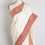 Thumbnail: Farah : Off White and Red Patch Border Designer Satin Silk Partywear Saree