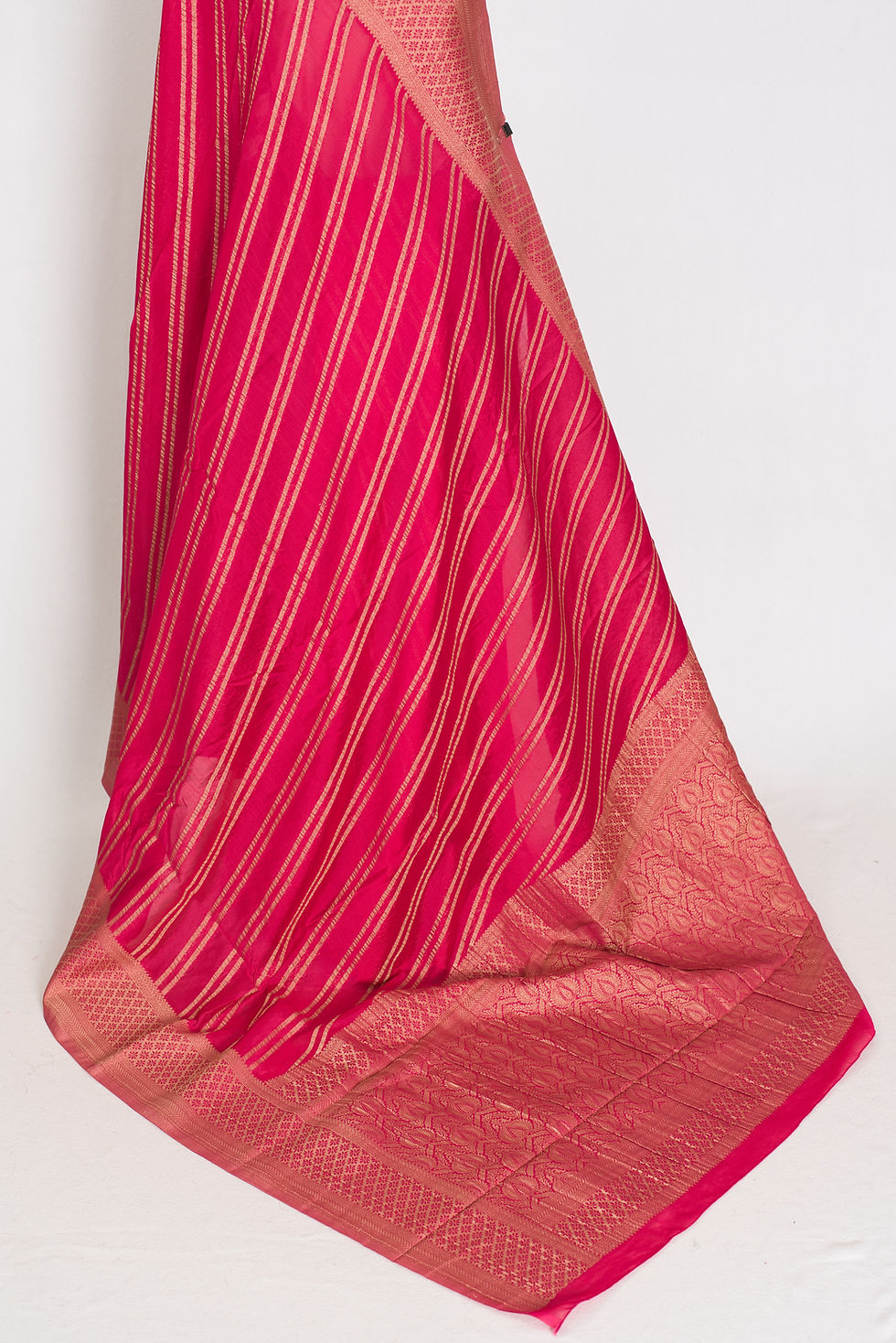 Thumbnail: Sukanya semi georgette Banarasi saree with traditional floral zari motifs and a lightweight, flowy drape.