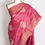 Thumbnail: Sudha: Hand Block Printed Pink Tussar Silk Saree with Gold Muted Border