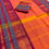 Thumbnail: Malathi : Handwoven Kanchi Cotton Saree in Orange and Magenta