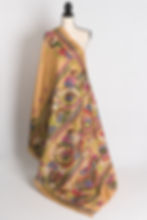 Mrittika - Brown Blended Silk Hand Embroidered Kantha Stitch Saree