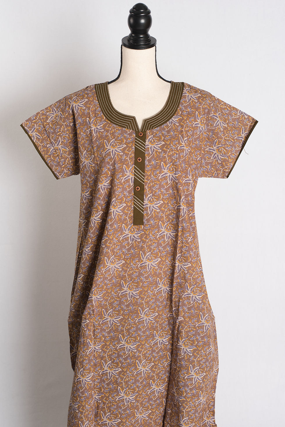 Printed Brown Pure Cotton Nightwear in Regular Size