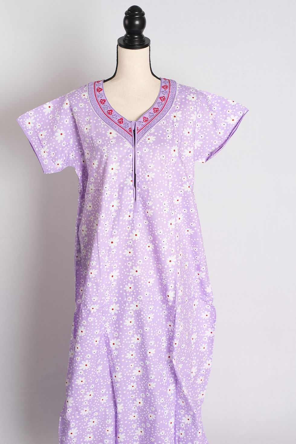 Lavender Printed Pure Cotton Nightwear in Regular Size