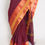 Thumbnail: Mandira : Handwoven Kanchi Cotton Saree in Maroon and Yellow