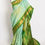 Thumbnail: Mitra dual-tone green handwoven Gadwal silk saree with contrast green zari border.