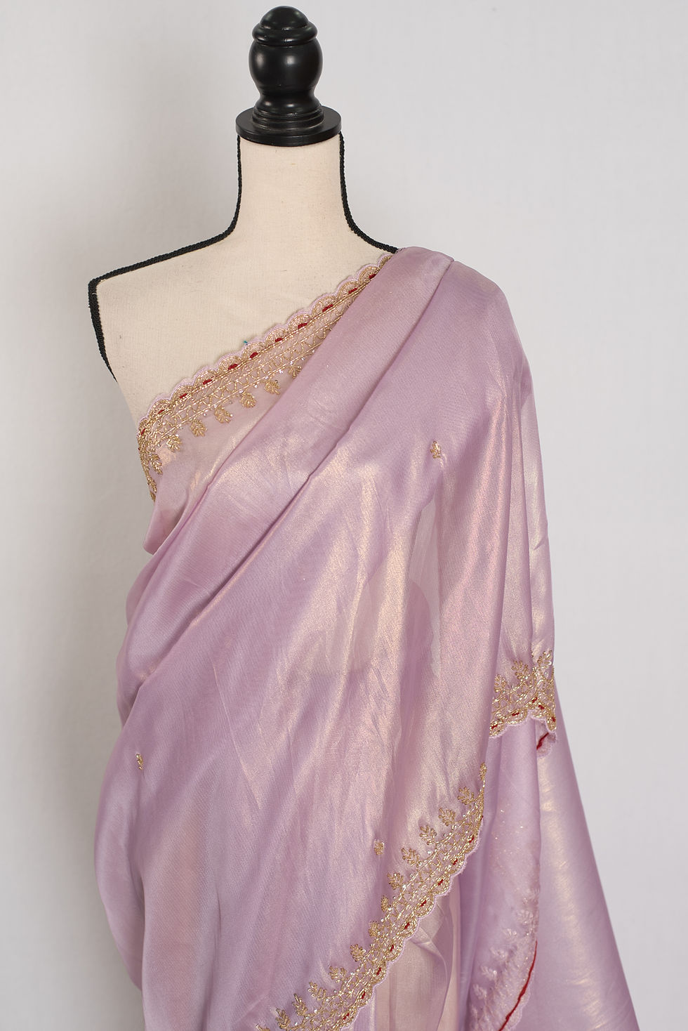 Thumbnail: Lavender Tissue Designer Saree Bollywood Style Indian Partywear Saree