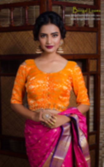Cold Shoulder Banarasi Saree Blouse in Size 32