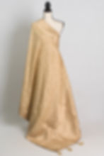 Beige and Gold Embroidery Dola Silk Cocktail Saree