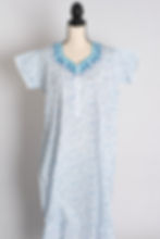 White and Blue Printed Pure Cotton Nightwear in Regular Size