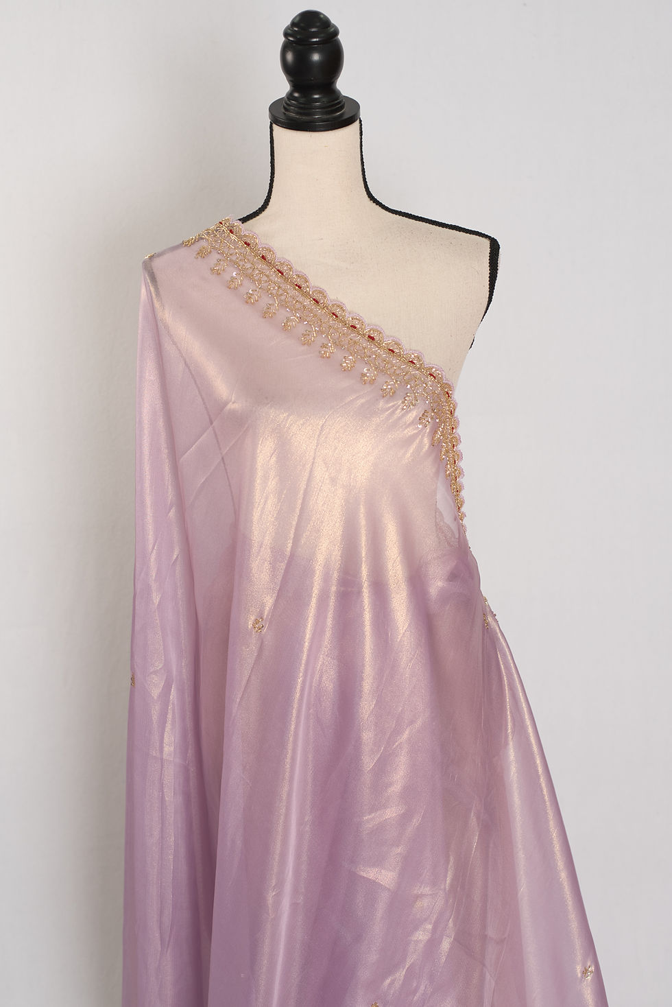 Thumbnail: Lavender Tissue Designer Saree Bollywood Style Indian Partywear Saree
