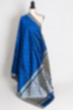 Neha : Certified Silk Banarasi Saree with Resham Work in Blue