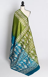 Stunning Kantha Embroidery saris featuring intricate hand-stitched patterns, perfect for unique and vibrant style.