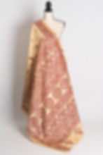 Moonlit Sand - Hand Embroidered Blended Silk Gujrati Work Saree