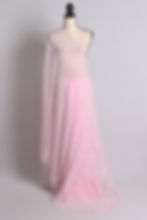 Hand Embroidery Chikankari Faux Chiffon Saree in Baby Pink and White