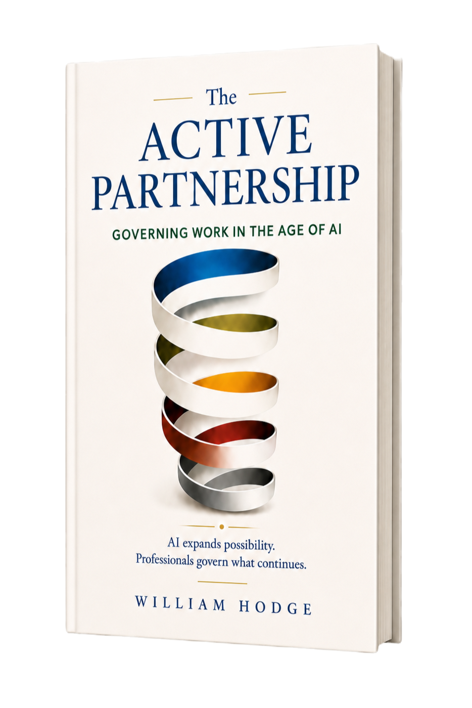The Active Partnership hardcover book cover with spiral governance symbol
