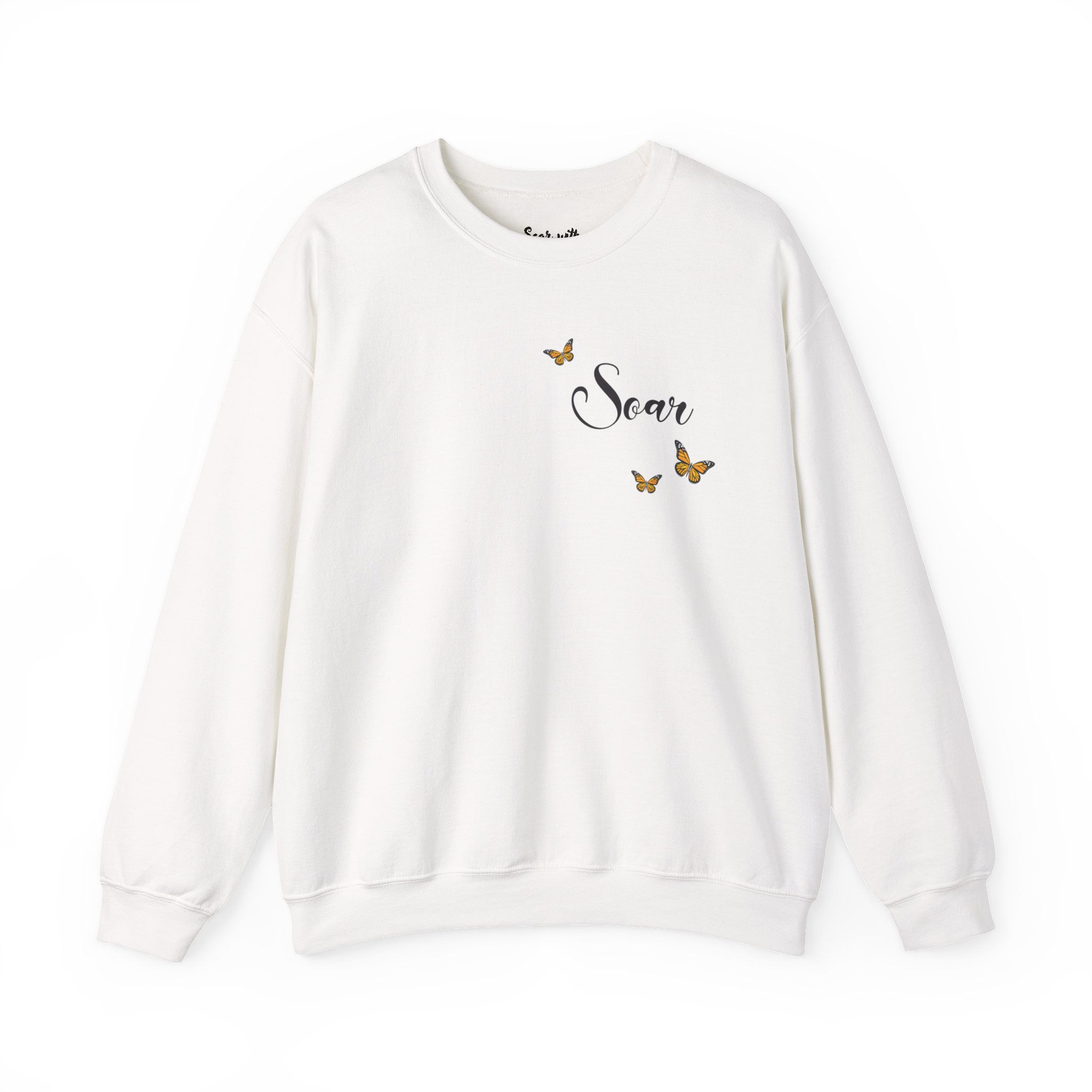 Butterfly & Quote Crewneck Sweatshirt - 'Soar' Inspirational Gift