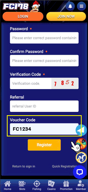 FC178 voucher code enter voucher code