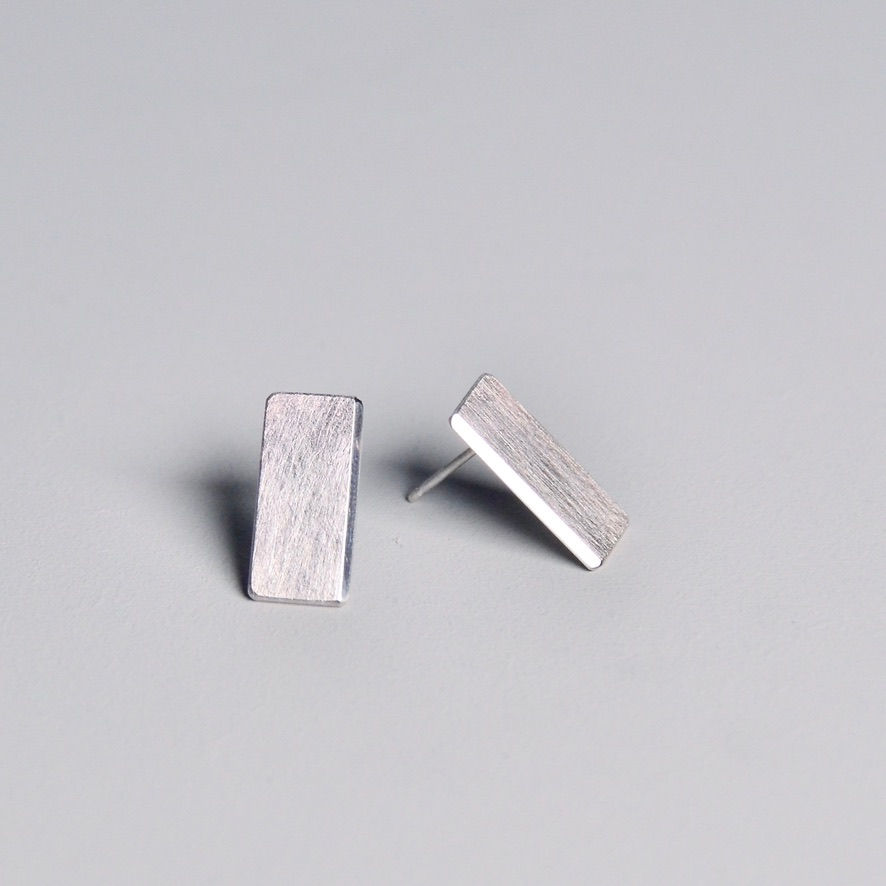 Thumbnail: 'Inside Out' Plain Rectangle Earrings