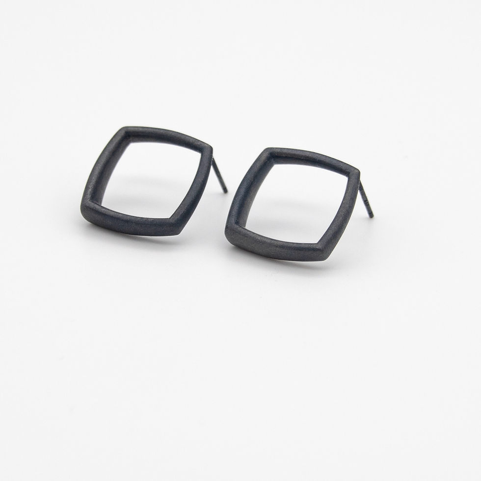 Thumbnail: 'Curved Curves' Framed Rhombus Earrings