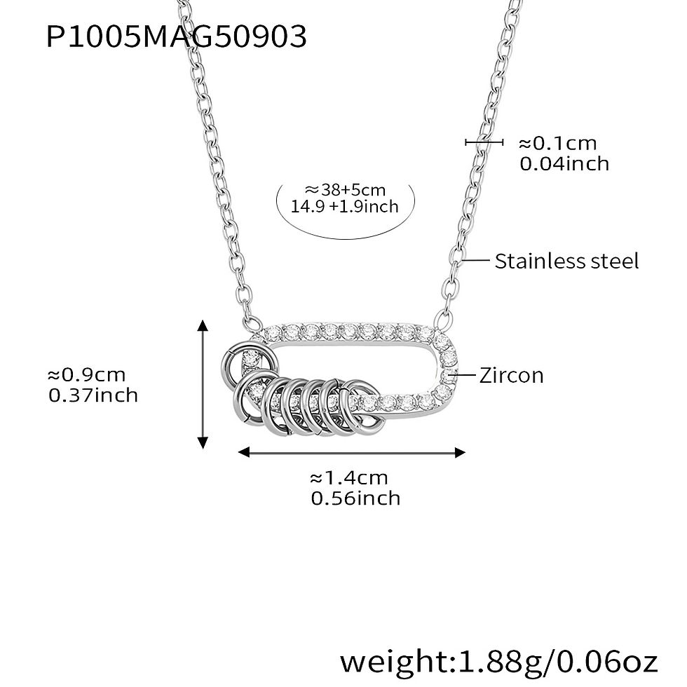 Thumbnail: Tiny Oval Pendant Necklaces For Women 18k Gold Plated Stainless Steel Chain Neck