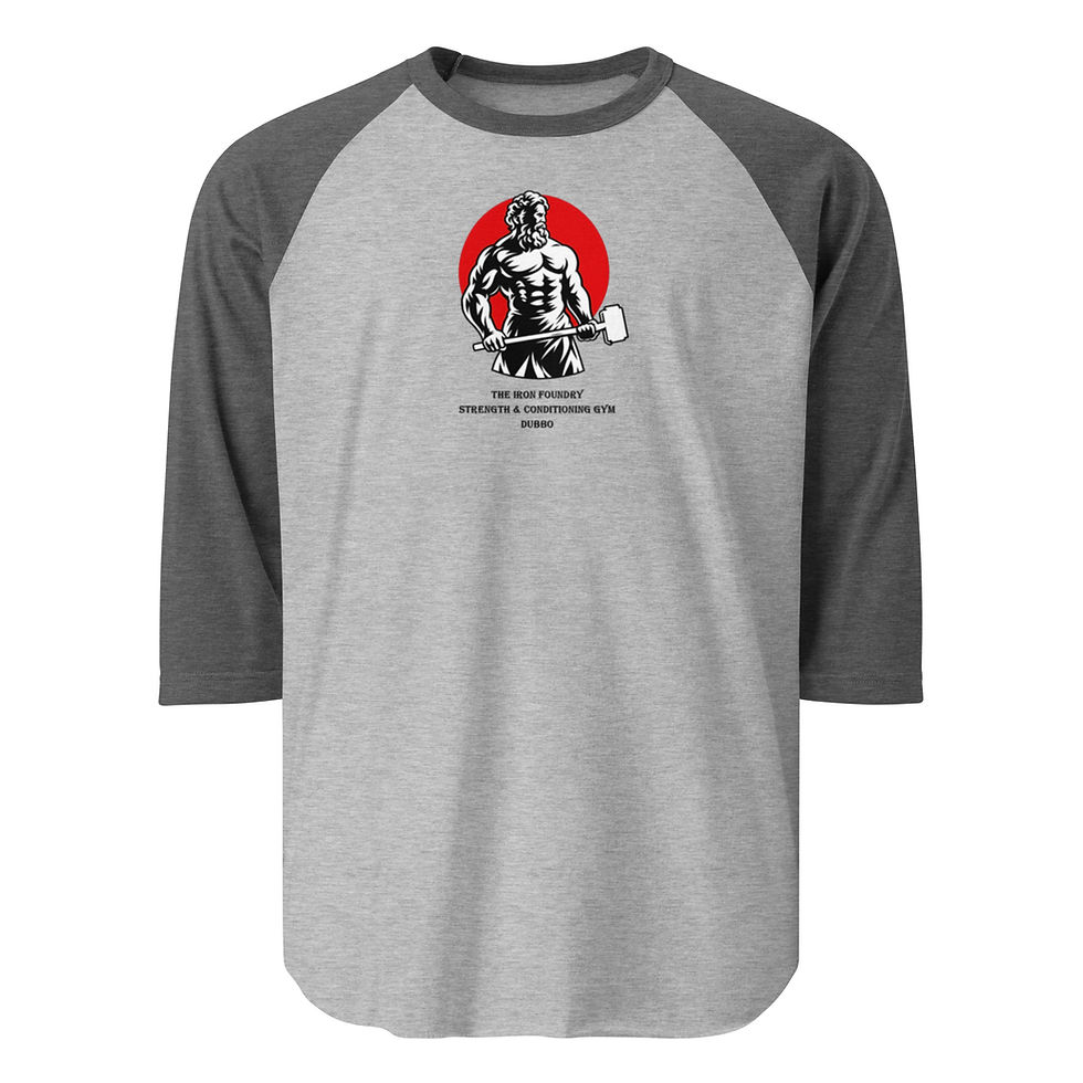 Thumbnail: The Iron Foundry Logo - 3/4 sleeve raglan shirt