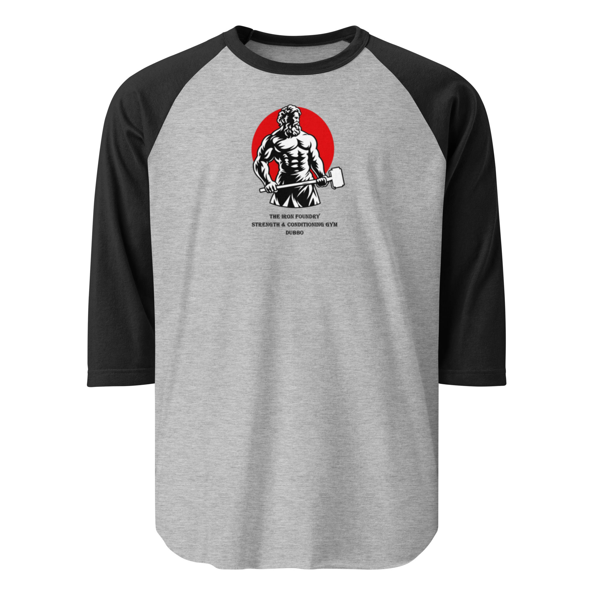 The Iron Foundry Logo - 3/4 sleeve raglan shirt